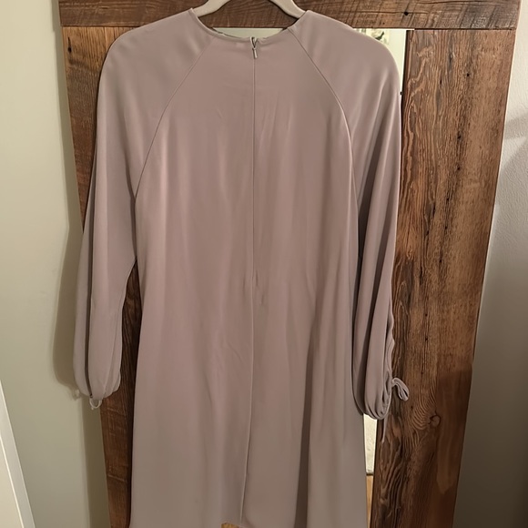 CO size 12 flowy A-line dress with tied sleeves; taupe/grey color; GUC - Picture 7 of 7